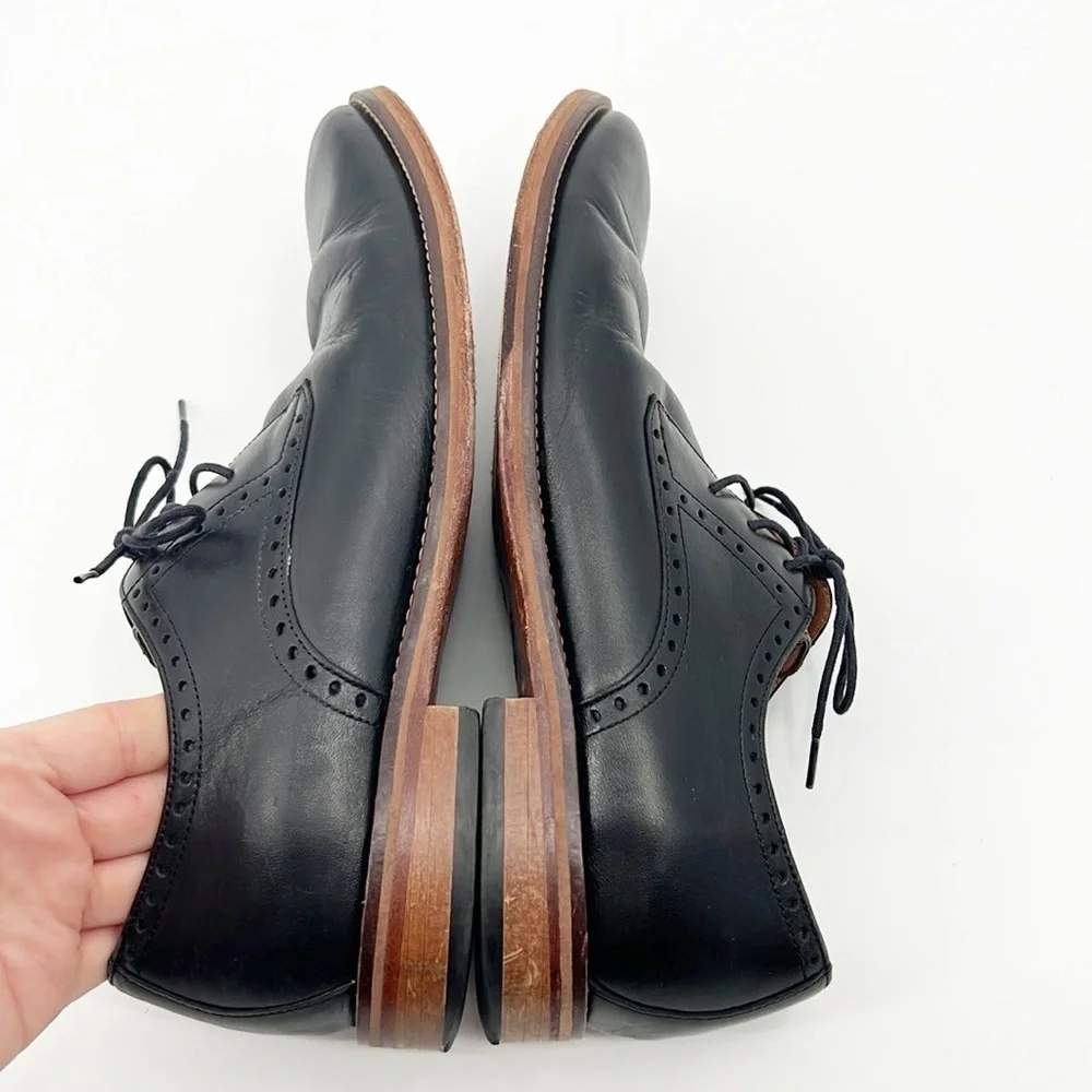 Johnston & Murphy Leather Conard Cap Toe Oxfords Black size 9.5